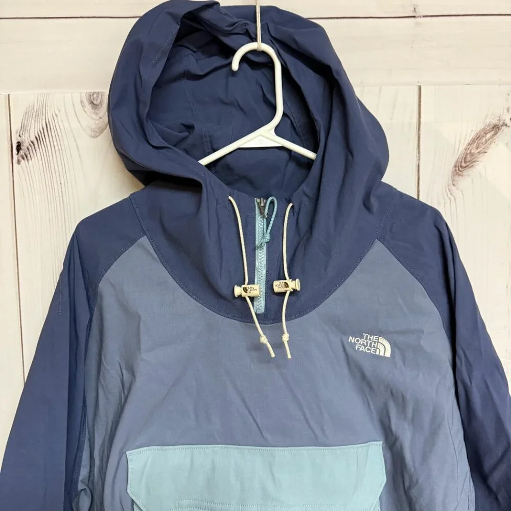 The North Face Fanorak Jacket XXL Blue Colorblock Packable‎ EUC